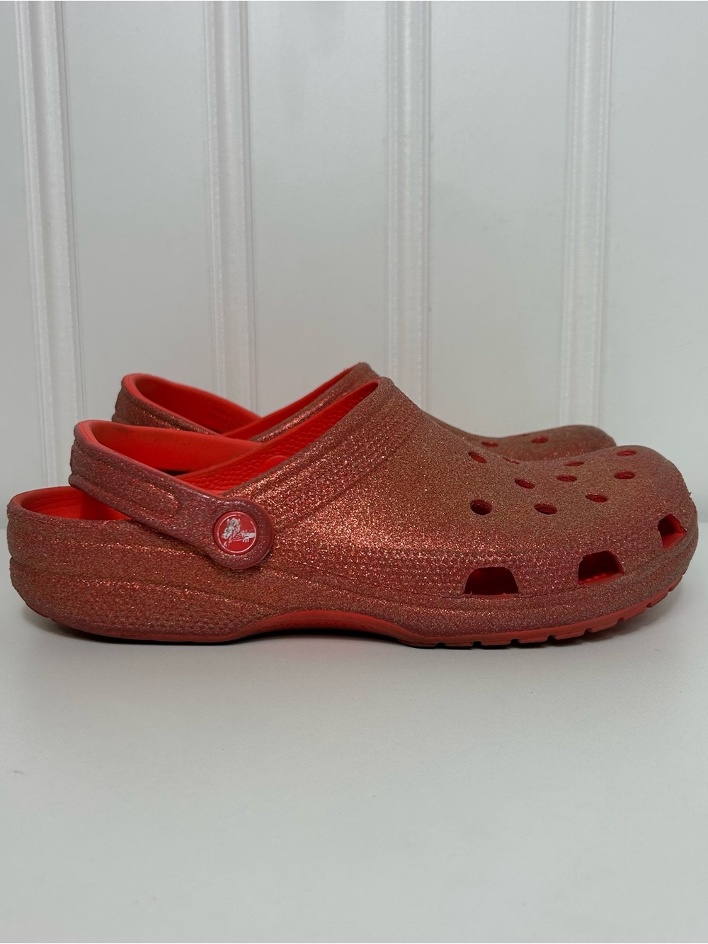 CROCS Glitter Coral orange Clog sandals women’s 11